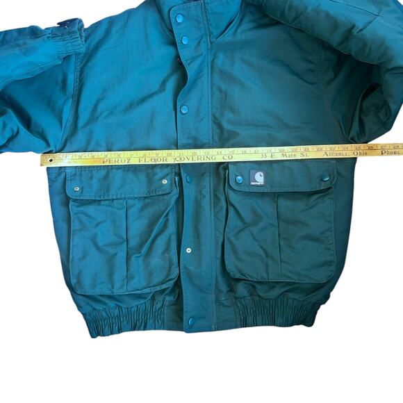 Vintage Carhartt workman's Nylon bomber style men's coat hunter green - Picture 4 of 11